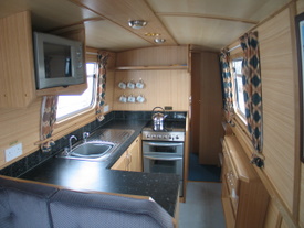 The kitchen on the CBC class canal boat