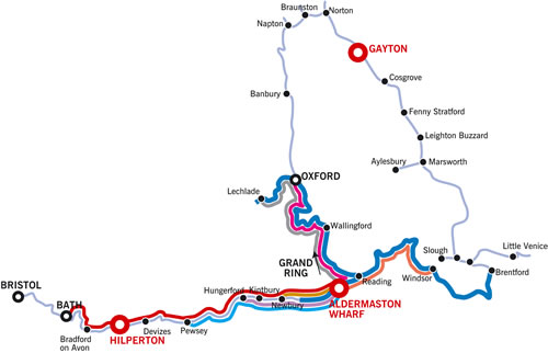 Map of the canals of the West Country