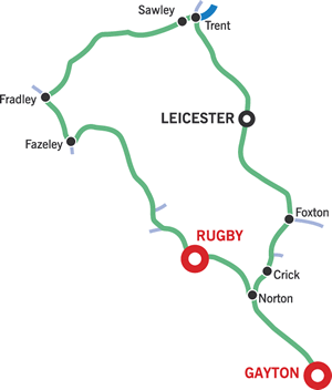 Leicester, East MIdlands Ring Map