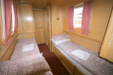 Single beds on the 6 berth ABC class canal boat